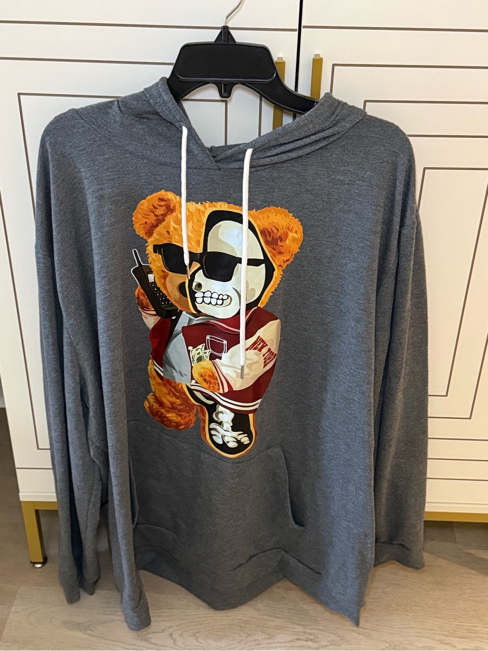 Gray Sweatpants and top set with Teddy Skull Graphic - Picture 3 of 7